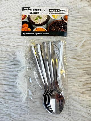 CONJUNTO DE COLHERES INOX 6 UNIDADES TALHERES DE INOX NAV+HOME