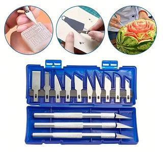 KIT ESTILETE PRECISÃO 13 PÇS ESTOJO BISTURI INSUFILM KAPBOM