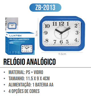 RELOGIO ANALOGICO LUATEK