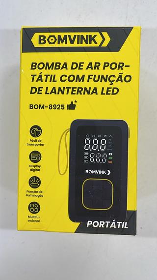 BOMBA DE AR PORTATIL COM COM FUNÇÃO DE LANTERNA LED BOMVINK