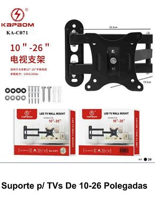 SUPORTE P/TVS DE 10-26 POLEGADAS KAPBOM