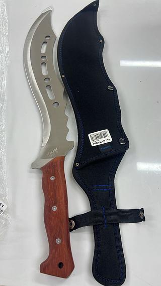 FACÃO LÂMINA AÇO INOX CABO/MADEIRA E BAINHA LUATEK