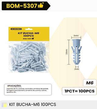 KIT BUCHA-M6 100PCS BOMVINK