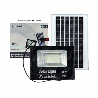 LUMINARIA SOLAR PARA ILUMINAÇAO PUBLICA IP66 50W ONISTEK