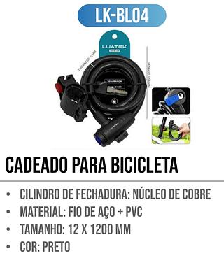 CADEADO ANTIFURTO PARA BICICLETA 12*1200MM LUATEK