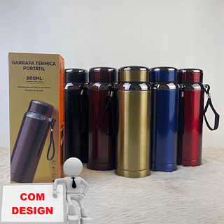 GARRAFA TERMICA PORTATIL 800ML NOVO DESIGN (COM DESIGN)