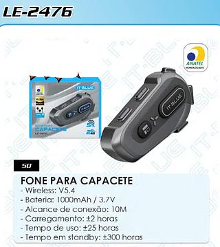 FONE PARA CAPACETE 5.4 IT-BLUE