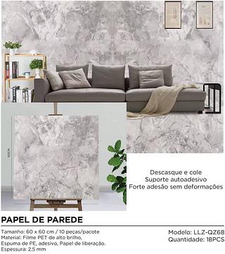 PAPEL DE PAREDE 60 X 60CM MADE BASIC(PACOTE COM 10PÇS)