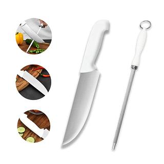 KIT PARA CHURRASCO FACA + CHAIRA NAVY+HOME