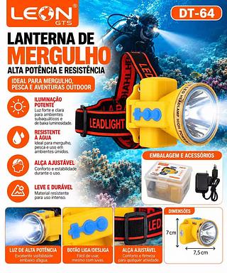 LANTERNA PROFISSIONAL PARA MERGULHO LEON GTS