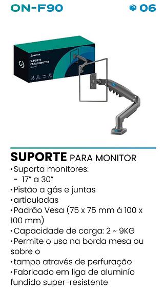 SUPORTE PARA MONITOR 75X75 MM A 100X100MM 17A30 POLEGADAS ONISTEK