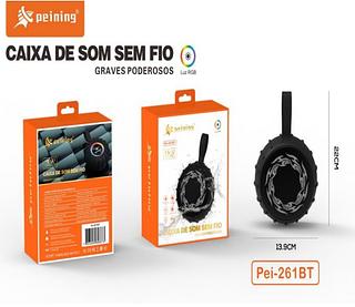 CAIXA DE SOM SEM FIO GRAVES PODEROSOS 15W LUZ RGB PEINING