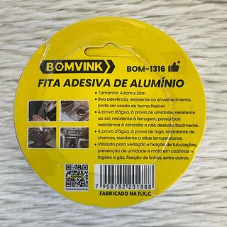 FITA ADESIVA DE ALUMINIO 4.8CMX20M BOMVINK