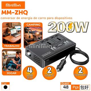 CONVERSOR DE ENERGIA DE CARRO PARA DISPOSITIVOS 200W MINIMEN
