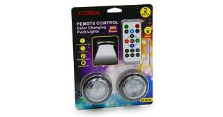 CB-S8022 PEMOTE CONTROL COLOR CHANGING PUCK LIGHTS 5 COLORES RGB COBA