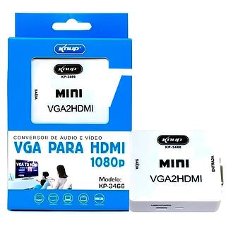 VGA PARA HDMI 1080P CONVERSOR DE AUDIO E VIDEO KNUP