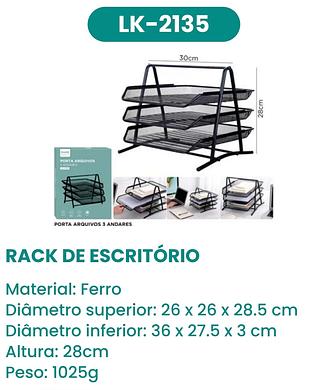 PORTA ARQUIVOS 3 ANDARES MADE BASICS